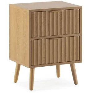 VS VENTA-STOCK Table de chevet Lluvia 2 tiroirs couleur chêne pas cher
