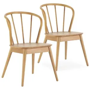 VS VENTA-STOCK Pack 2 chaises Brisa en bois coleur chêne pas cher
