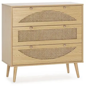 VS VENTA-STOCK Commode Luna 3 tiroirs couleur chêne