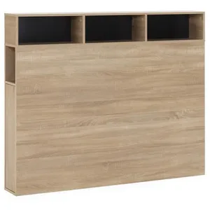 VS VENTA-STOCK Tête de lit Zeus 165 cm avec rangements chêne, 2 portes 9 trous pas cher