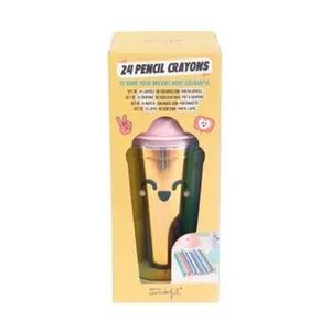 Mr. Wonderful Set of 24 coloured crayons with pot - Milkshake pas cher