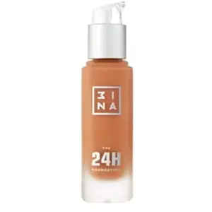 3INA MAKEUP - The 24h Foundation 663 - Fond de Teint Marron avec Sous-Teinte Rose/Neutre - Fond de Teint Couvrant Imperfections - Fond de Teint Waterproof et Hydratant - Vegan - Cruelty Free pas cher