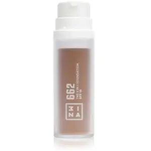 3INA MAKEUP - The 3 in 1 Foundation 662 - Fond de Teint Caramel avec Sous-Teinte Jaune - Primer Anti-Cernes et Fond de Teint avec SPF 15 et Vitamine C - Vegan - Cruelty Free pas cher