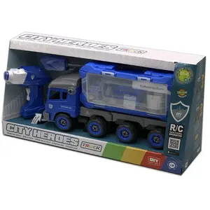 Tachan Camion De Police Son électrique Montage Et Télécommande pas cher