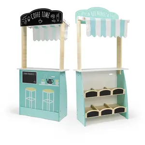Eurekakids Marché Et Salon En Bois Pour Prendre Un Café pas cher