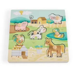 Eurekakids Puzzle Musical En Bois à Encastrer-ferme Friends pas cher
