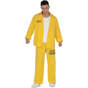 Mom VIVING COSTUMES / JUINSA - Gevangene kostuum in het geel voor mannen - M / L pas cher