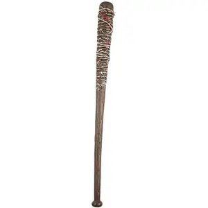 Mom Batte en plastique - Halloween - 75 cm - Marron - Faux barbelés - Arme factice pas cher