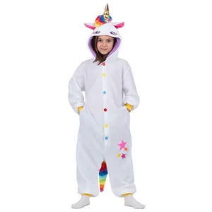 Comparateur de prix : Mom Déguisement Licorne Kigurumi Enfant Blanc Avec Capuche Et Queue