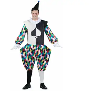 Mom Costume Arlequin à Capuche Dos Nu Menottes Et Pantalon pas cher