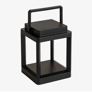 Lampe de table solaire à led sans fil d'extérieur Nualla Sklum Noir pas cher