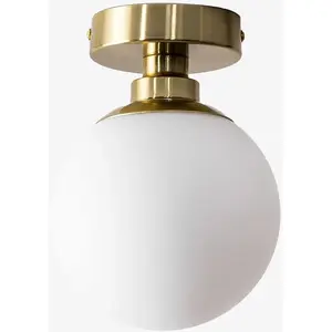 Comparateur de prix : Sklum Plafonnier Avec Boule En Verre Uvol Traditional Doré
