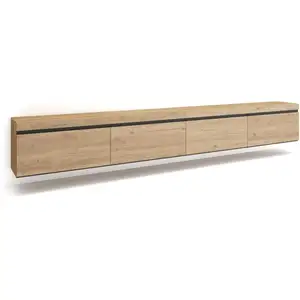 SKRAUT HOME Meuble TV, Banc Télé, 320x35x45 cm, TV grand format, Suspendu, Mural, Chêne, RF3630Vendu parcdiscount