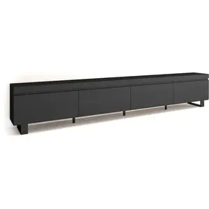 SKRAUT HOME Meuble TV, Banc Télé, 320x35x57 cm, TV grand format, Design industriel, Noir, RF3625Vendu parcdiscount