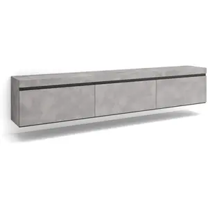 SKRAUT HOME Meuble TV, Banc Télé, 240x35x45 cm, Suspendu, Mural, Ciment, RF3598 pas cher