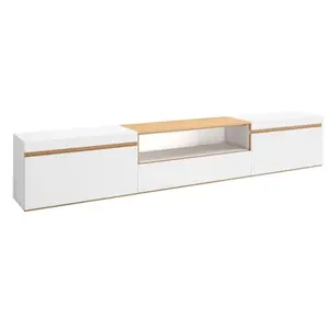Meuble TV Banc Télé Grand espace de Rangement 260x45x35cm TV grand for... pas cher