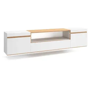 Meuble TV Banc Télé 200x45x35cm Pour les TV jusquà 80 Suspendu Mural B... pas cher