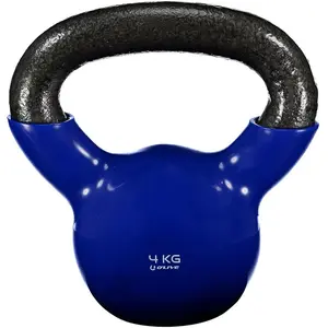 Olive Vynil 4kg Kettlebell Blauw 4 kg pas cher