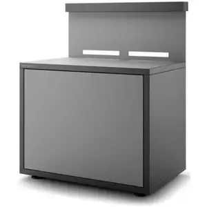 Support Plancha Acier Fermé Noir/Gris clair FORGE ADOUR - Métal pas cher