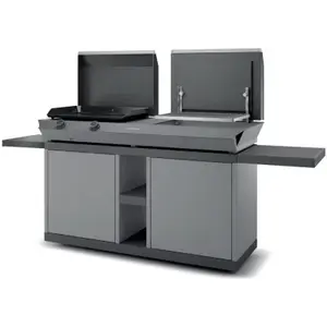 Chariot Plancha FORGE ADOUR TABLE ROULANTE NOIR & GRIS COMBI pas cher