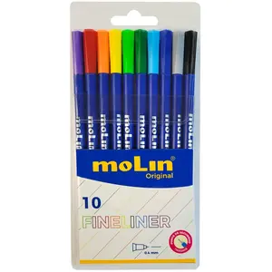 Molin Boîte 10 Feutres Fineliner couleurs 0,4 mm pas cher