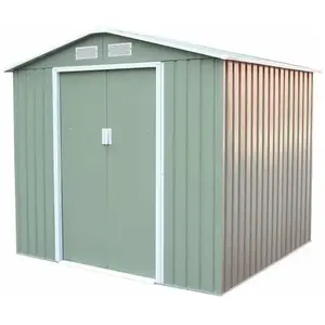 Abri de Jardin en Métal Gardiun Sunderland 4,07 m² - Acier Galvanisé Vert Clair pas cher