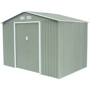Abri de Jardin Métal Gardiun Leeds - Vert Clair - 5,30 m² - Porte Coul... pas cher