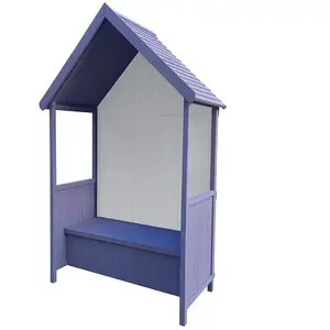 Banc de Jardin en Bois Coffre de Rangement Abribus Gardiun Alice Purple 75x137x223 cm pas cher