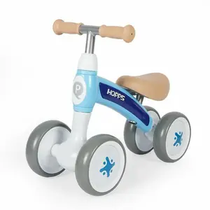 Porteur Qplay Hopps 4 roues 50x23x40 cm Bleu - DEVESSPORT - Enfant - Siège rembourré pas cher