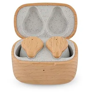 PRIXTON Écouteurs sans fil TWS163 avec design en bois ECO - Bluetooth 5.4 - Te... pas cher