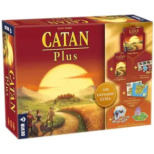 Devir Catan Plus Jeu de société, édition 2023 qui comprend un jeu de base, une extension pour 5 à 6 joueurs, 2 mini-extensions et 2 scénarios alternatifs pas cher