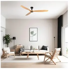 VENTYLY ROWIND L Ventilateur de Plafond Noir/Pin Ø152 cm pas cher