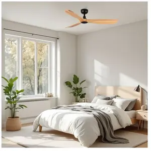 VENTYLY ROWIND Ventilateur de Plafond Noir/Pin Ø120 cm pas cher