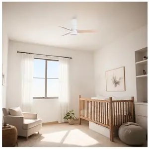 VENTYLY HYBRID MINI Ventilateur de Plafond Blanc/Pin avec Lumière Ø90 cm pas cher