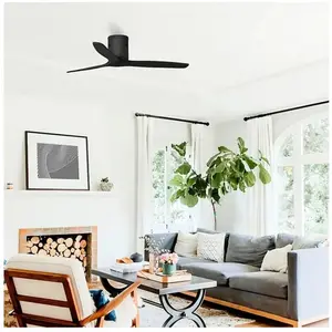 Ventilateur de plafond en bois sans éclairage - SKYLER - Moteur DC - Ø 132 cm - Blanc pas cher