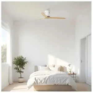 VENTYLY SKYLER Ventilateur de plafond blanc-bois Ø132 cm pas cher