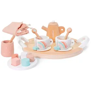 Miniland- Set de té de Madera Dolls thé en Bois pour Enfants, 94062 pas cher