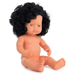 Miniland Dolls: 31232 Poupée européenne en vinyle souple avec boucles noires 38 cm pas cher