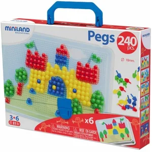 Miniland mosaïque pegs avec tableau + 6 feuilles + 240 clous pas cher