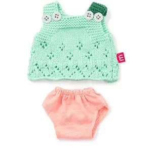 Miniland Kledingset Pop Groen-Roze 21 cm pas cher