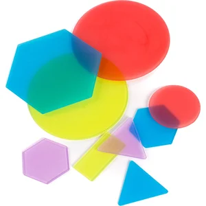 Miniland 32164 Moules géométriques pour tables lumineuses, multicolores, taille M pas cher