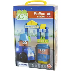 Miniland ML32353 Super Blocks Station de police 14 pièces pas cher