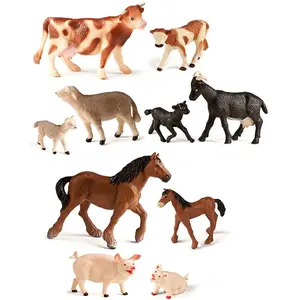 Miniland 27430 Animaux de la ferme garçon Boîte avec poignée, 10 figurines pas cher