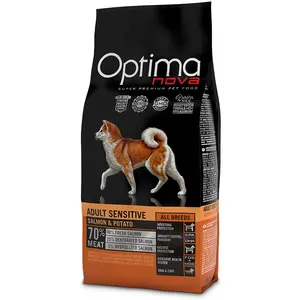 12kg Adult Sensitive Optimanova, saumon & pommes de terre - Croquettes pour chien pas cher