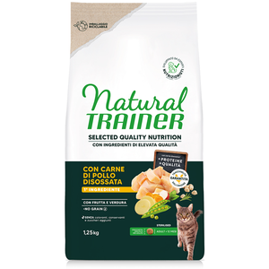 Lot économique:2x1,25kg Selected Quality Nutrition Sterilised Poulet Natural Trainer croquettes pour chat pas cher
