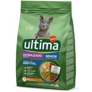 2,5kg Ultima Stérilisé, Senior Poulet Croquettes pour chat pas cher