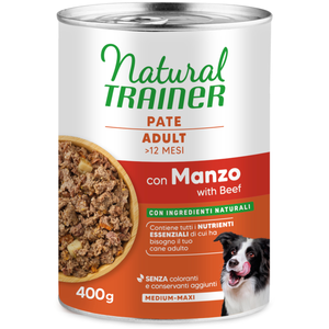 24x 400 g de Natural Trainer Medium & Maxi boeuf nourriture humide pour chiens pas cher