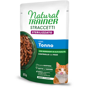 24x 85g Natural Trainer Stracceti Adult Sterilised bandes en sauce au thon nourriture pour chats humide pas cher