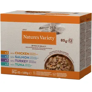 Nature's Variety Bouchées en sauce Nourriture humide pour chats Boîte multisaveur 12 x 85 g pas cher