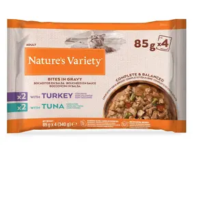 Nature's Variety Bouchées en sauce 44 x 85 g pour chat - dinde, thon pas cher